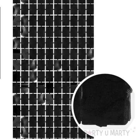 kurtyna na drzwi kwadraciki czarny godan 200 x 100 cm