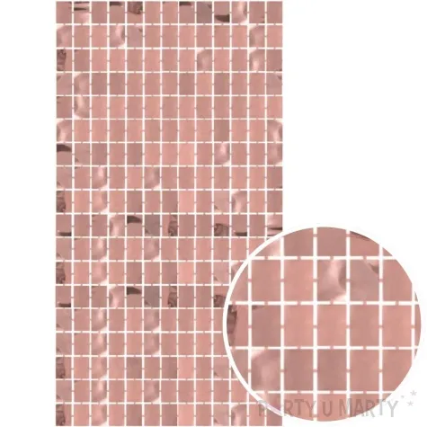 kurtyna na drzwi kwadraciki rozowe zloto godan 200 x 100 cm