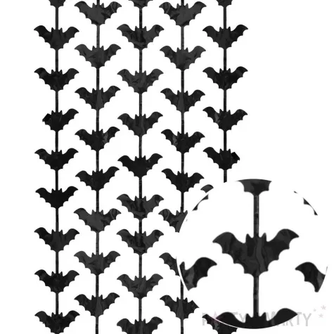 kurtyna na drzwi nietoperze halloween czarny partypal 100 x 200 cm