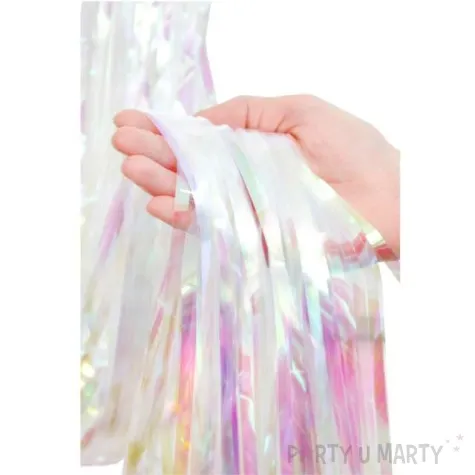 kurtyna na drzwi opalizujaca bialy godan 200 x 100 cm