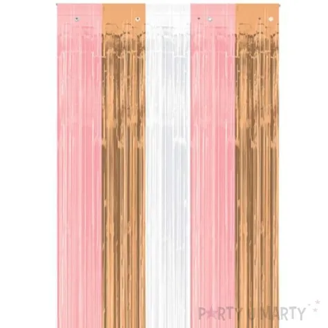 kurtyna na drzwi rose gold deluxe amscan 243 x 91 cm