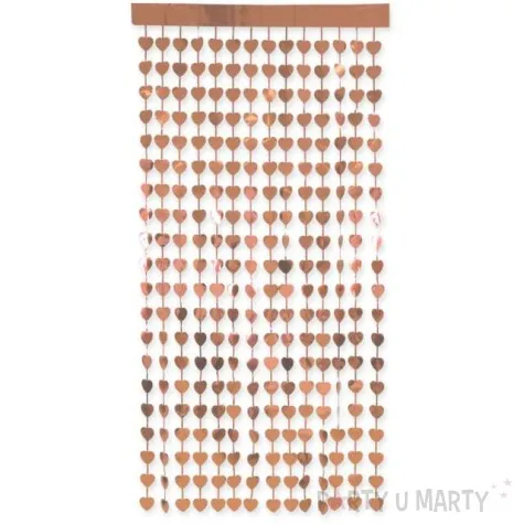 kurtyna na drzwi serca rozowe zloto folat 240 x 90 cm