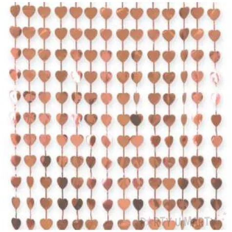 kurtyna na drzwi serca rozowe zloto folat 240 x 90 cm