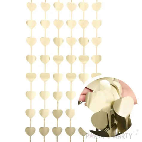 kurtyna na drzwi serduszka matowa zloty jasny godan 100 x 200 cm