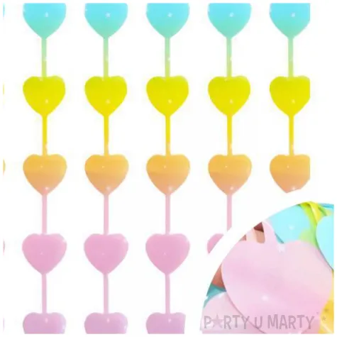 kurtyna na drzwi serduszka w gwiazdki makaronowa wielokolorowy godan 100 x 200 cm