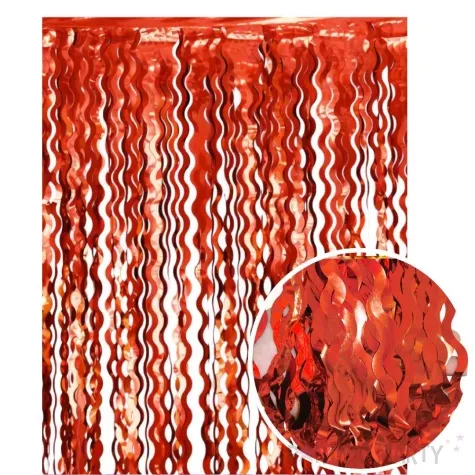 kurtyna na drzwi spirale czerwona godan 200 x 100 cm