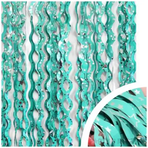 kurtyna na drzwi spirale w gwiazdki turkusowy godan 100 x 200 cm