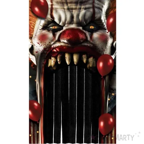 kurtyna na drzwi straszny klaun guirca 145x240 cm