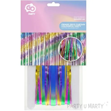 kurtyna na drzwi teczowe party srebrna godan 200 x 100 cm