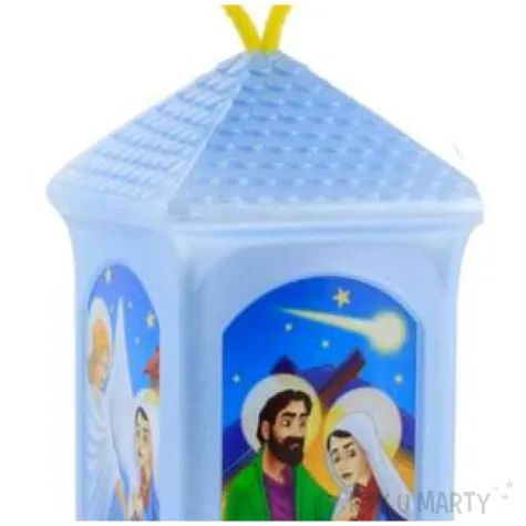 lampion adwentowy zmieniajacy kolor niebieski prostokatny godan 20 cm