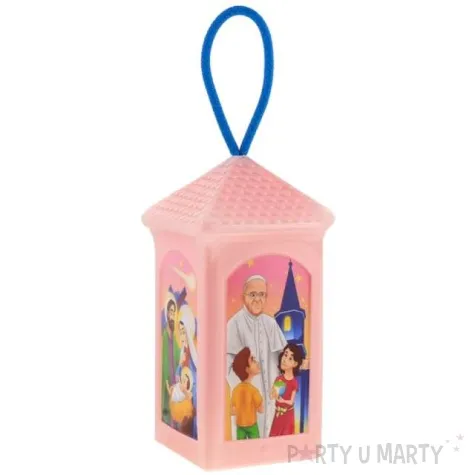 lampion adwentowy zmieniajacy kolor rozowy prostokatny godan 20 cm