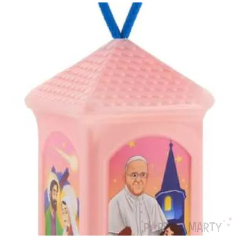 lampion adwentowy zmieniajacy kolor rozowy prostokatny godan 20 cm