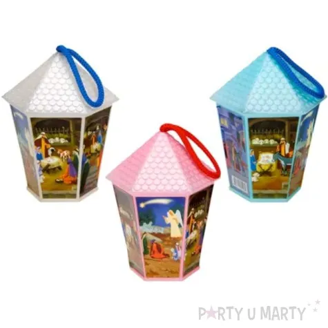 lampion adwentowy zmieniajacy kolor rozowy szesciokatny godan 20 cm