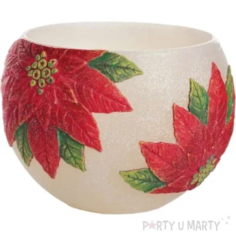 lampion christmas flower kwiaty poinsencji kula ecru bartek candles 120 mm