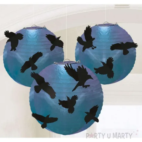 lampion czarne kruki niebieski amscan 5 szt