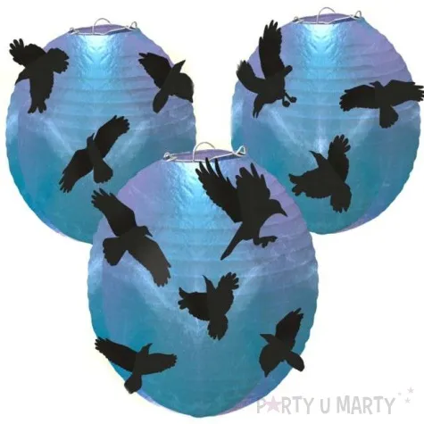 lampion czarne kruki niebieski amscan 5 szt