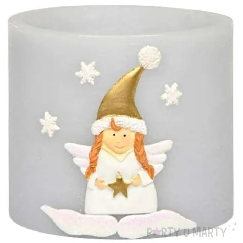 lampion elipsa aniolek szary adpal 145 135 mm