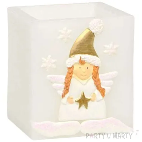 lampion kostka aniolek bialy adpal 115 100 mm