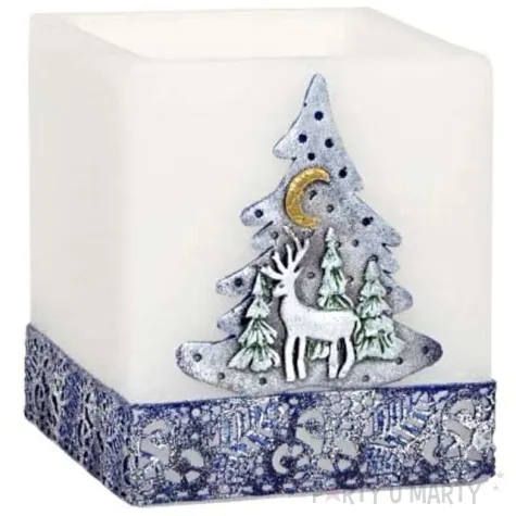 lampion kostka renifer bialo granatowy adpal 115 100 mm