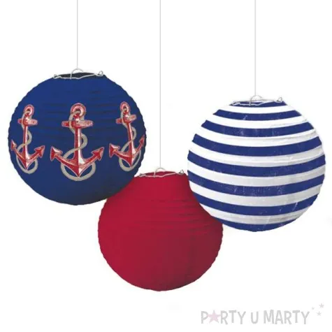 lampion papierowy ahoy marynarz amscan 24 cm 3 szt