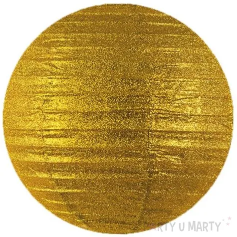 lampion papierowy brokatowy zloty partydeco 35 cm