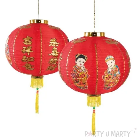 lampion papierowy chinska latarnia czerwony ptitclown 40 cm