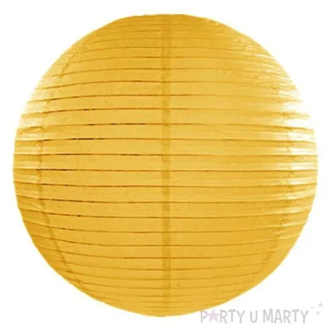 lampion papierowy classic zolty ciemny partydeco 20 cm