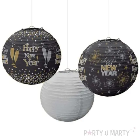 lampion papierowy happy new year amscan 24 cm 3 szt