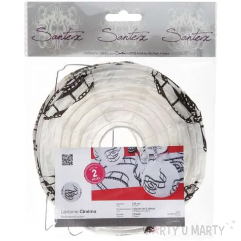 lampion papierowy hollywood bialy santex 20 cm 2 szt