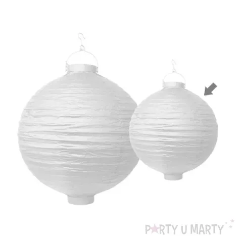 lampion papierowy kula bialy partydeco 20 cm