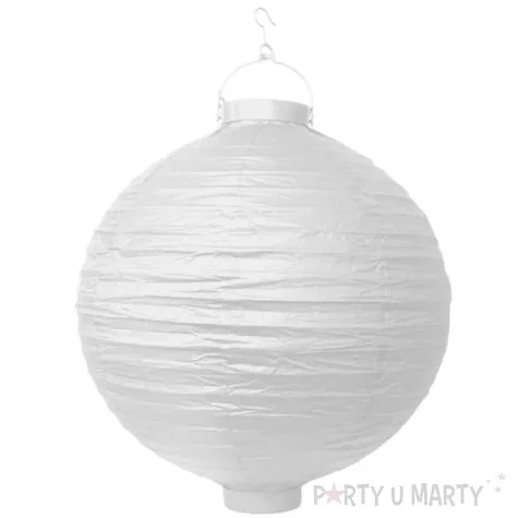 lampion papierowy kula bialy partydeco 20 cm