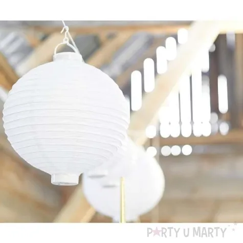 lampion papierowy kula bialy partydeco 20 cm
