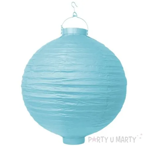 lampion papierowy kula blekitny partydeco 20 cm