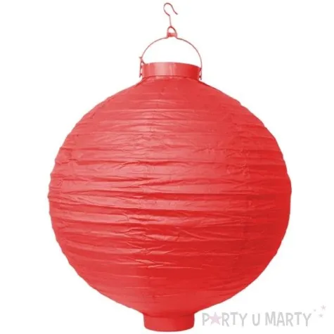 lampion papierowy kula czerwony partydeco 30 cm