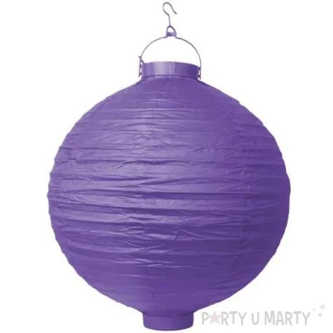 lampion papierowy kula fioletowy partydeco 20 cm