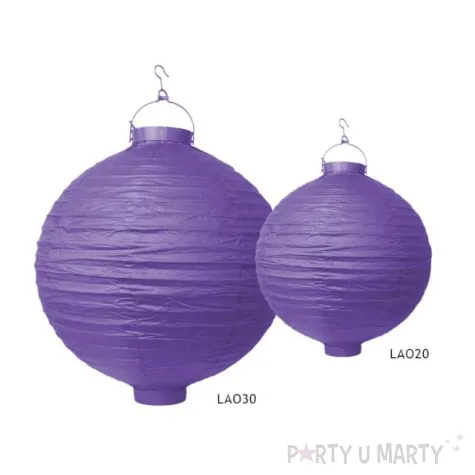lampion papierowy kula fioletowy partydeco 30 cm