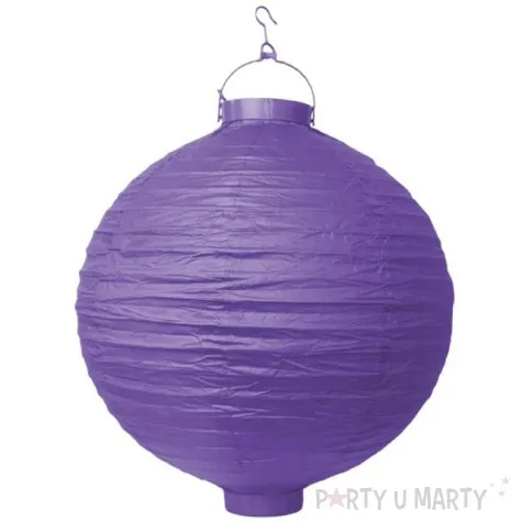 lampion papierowy kula fioletowy partydeco 30 cm