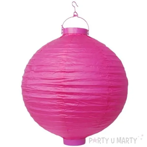 lampion papierowy kula rozowy partydeco 20 cm