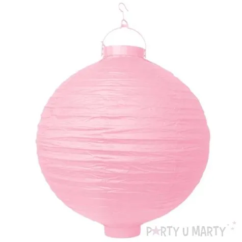lampion papierowy kula rozowy partydeco 30 cm