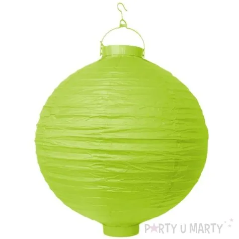 lampion papierowy kula zielone jabluszko partydeco 20 cm