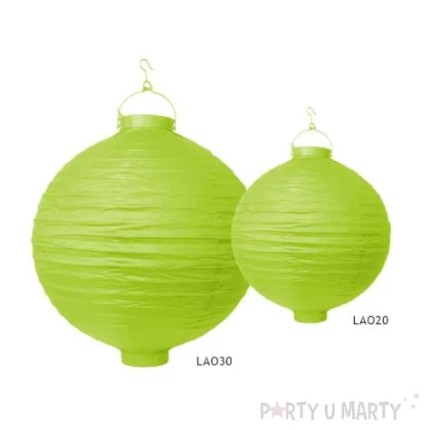 lampion papierowy kula zielone jabluszko partydeco 30 cm