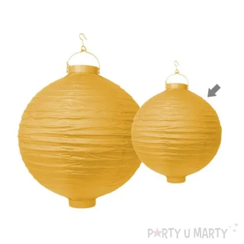 lampion papierowy kula zolty partydeco 20 cm