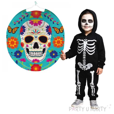 lampion papierowy meksykanska czaszka kolorowy amscan 25 cm