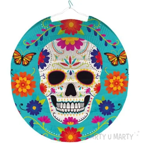 lampion papierowy meksykanska czaszka kolorowy amscan 25 cm