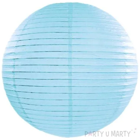 lampion papierowy niebieski mglisty jasny 35 cm