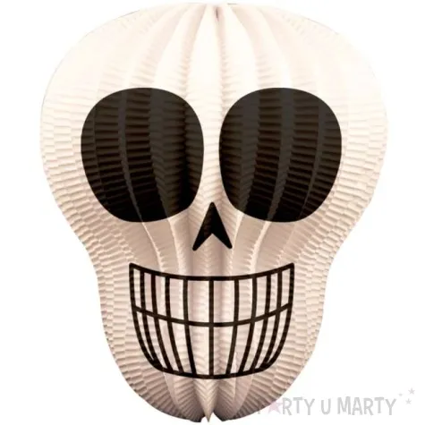 lampion papierowy trupia czaszka biala folat 22 cm