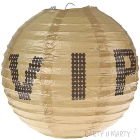 lampion papierowy vip black zloty santex 20 cm 2 szt