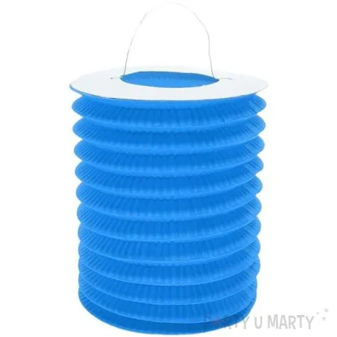 lampion papierowy walec 15 cm blekitny