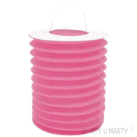 lampion papierowy walec 15 cm rozowy