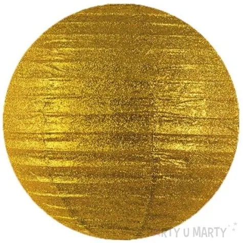 lampion papierowy zloty brokatowy 20 cm
